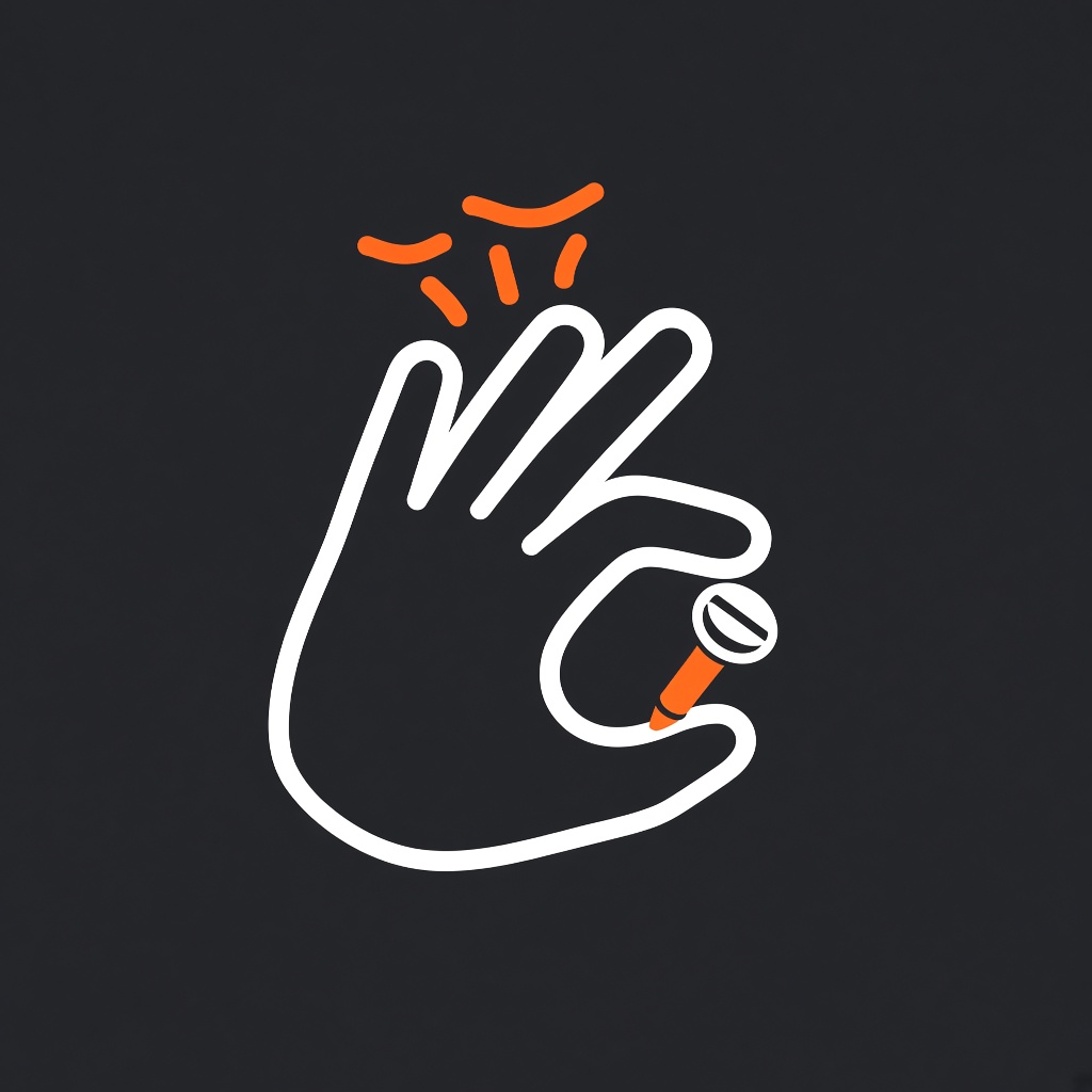 Line icon: bare hand with heat dashes holding a screw